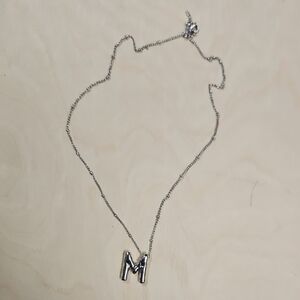 Silver Initial 'M' Necklace